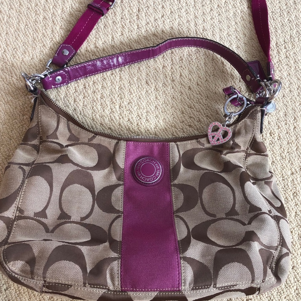 Coach Signature Stripe Demi Crossbody